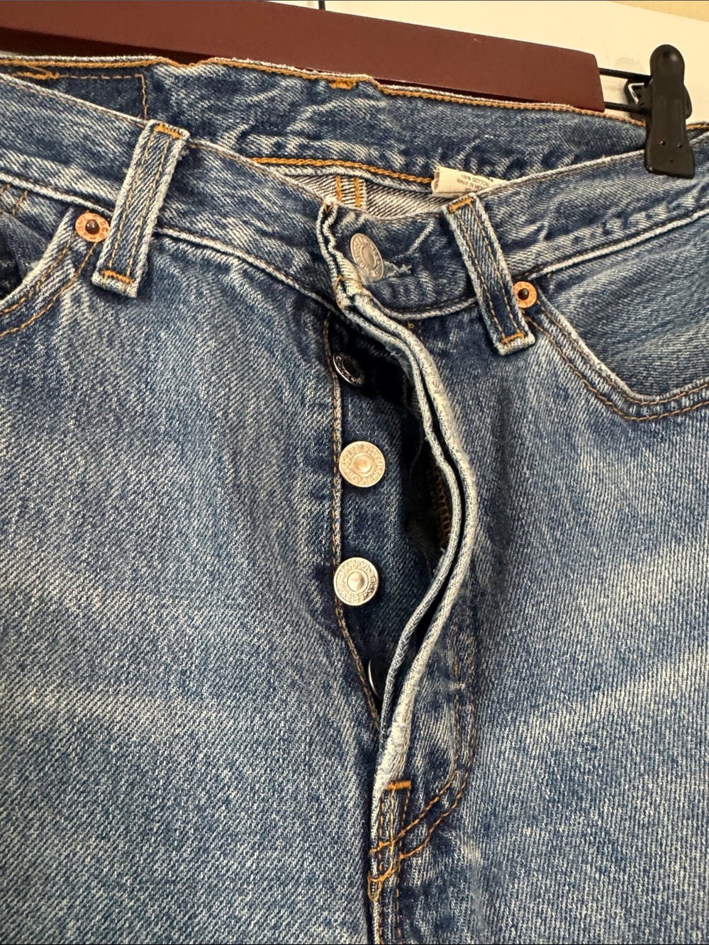 Levi's Womens 501 Vintage Straight-Leg Classic Indigo Denim Jeans Sz 28 - Picture 4 of 8